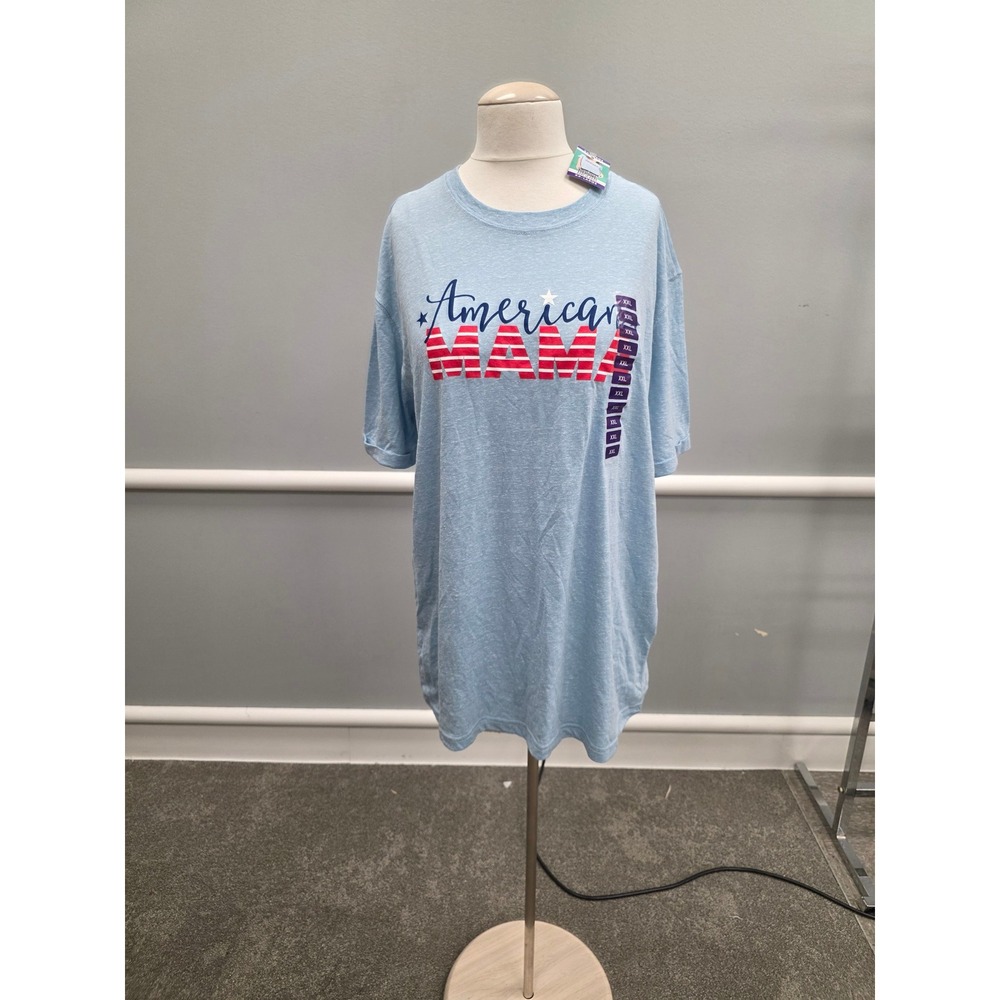 Royce Brand American Mama Graphic T-Shirt Light Blue Heathered XXL NEW